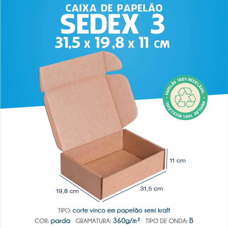 caixas de papelão sedex correios