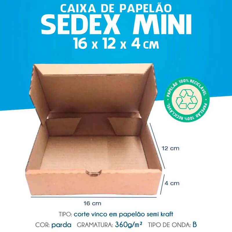 caixas de papelão sedex correios mini